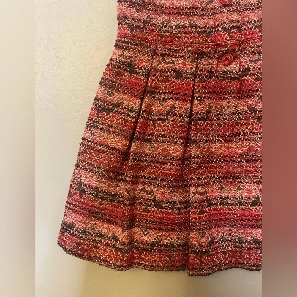 Genuine kids pink, black and red sleeveless tweed dress 2T